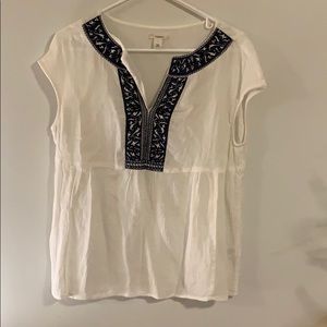 Cream and Blue Shirt